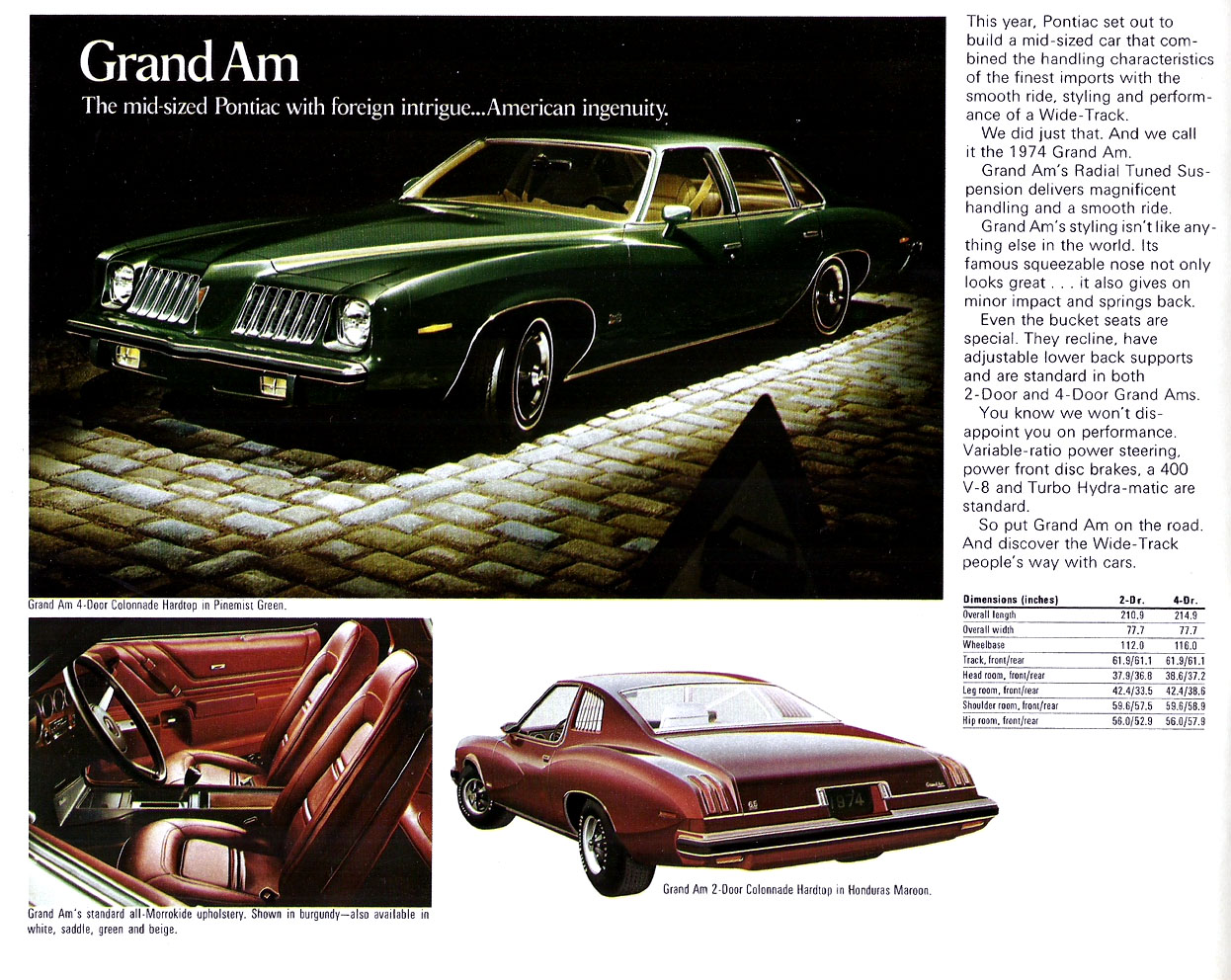 1974 Pontiac Full Line Brochure